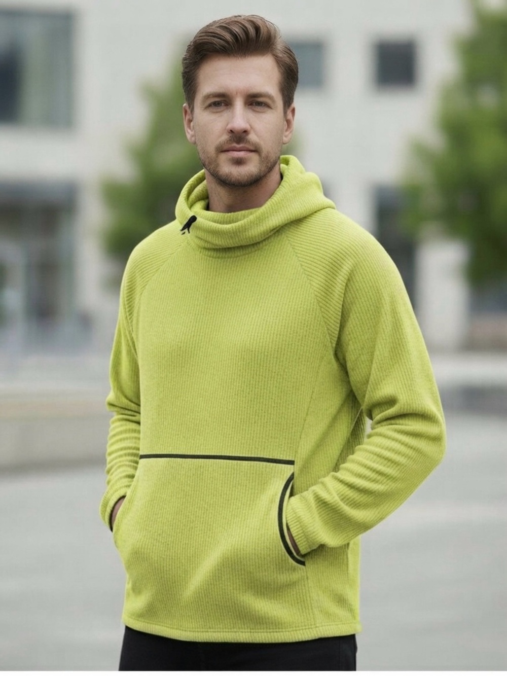 NWT Melanzana Men's L Micro Grid Hoodie V2 Guac Lime Green 2026 JUST RELEASED
